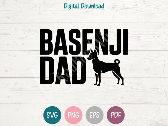 Basenji Dog Dad SVG PNG EPS PDF Design