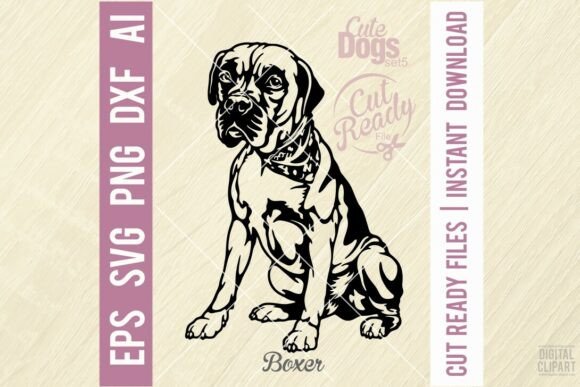 Boxer Svg, Dog Breed - Pet Vector Cut