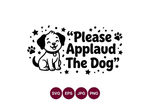 Cute Dog Applause SVG Design