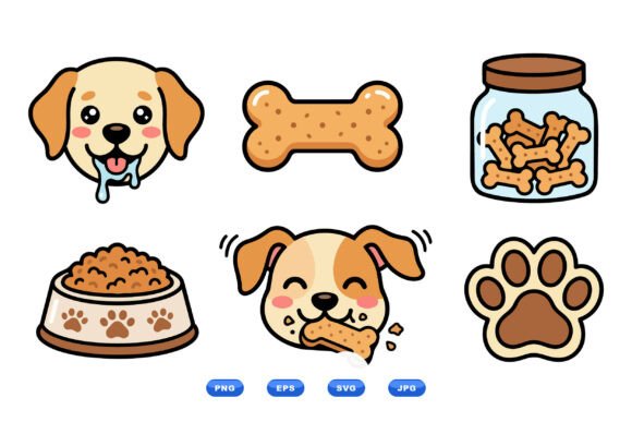Cute Dog Snack SVG Clipart
