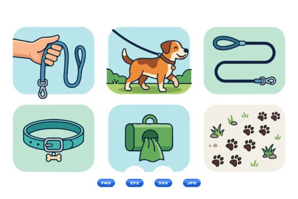 Cute Dog Walking Essentials Svg