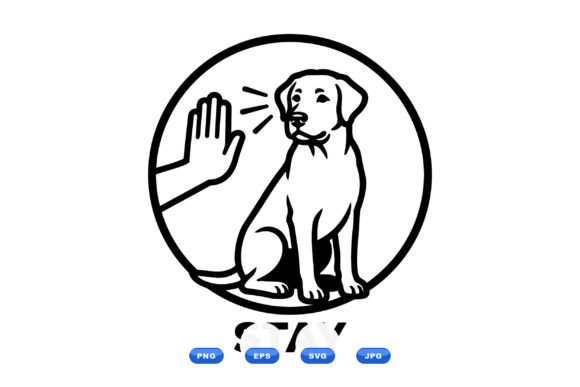 Dog Stay Sign SVG Clipart Review