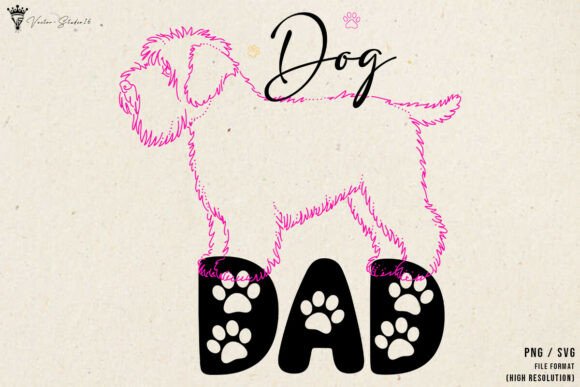 Fathers Day Dog Dad Lover SVG PNG