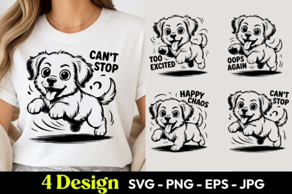 Happy Dog Cant Stop SVG PNG