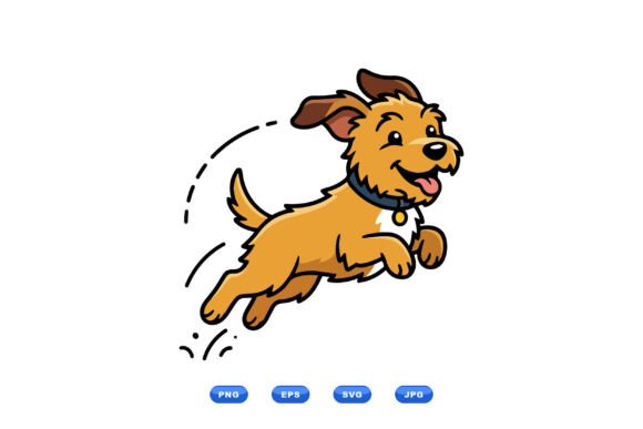 Happy Jumping Dog Clipart SVG