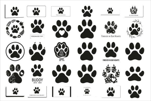 Heartfelt Paw Print Memorial Plaque