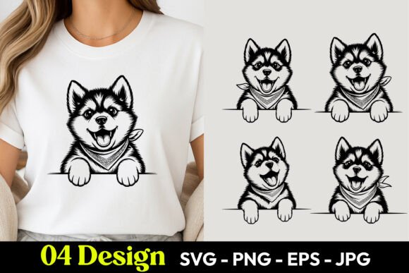 Husky Dog Face SVG PNG