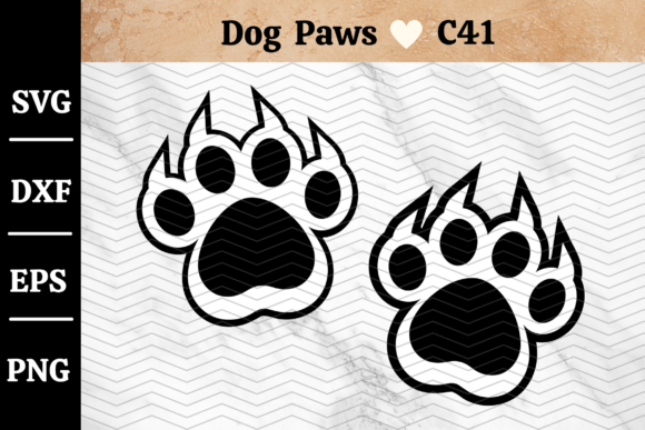 Layered Dog Animal Paw SVG Design C41