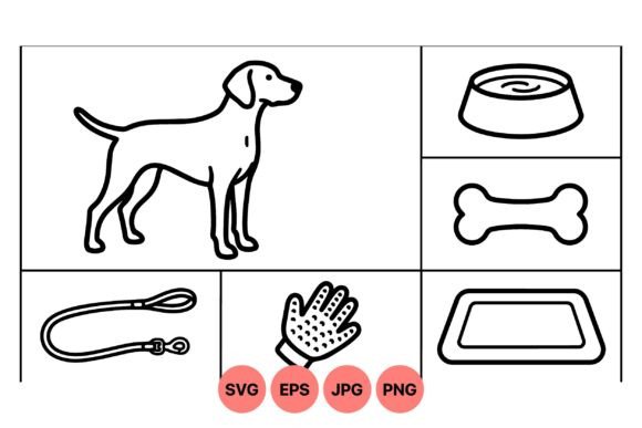 Minimalist Dog Care Svg Icons
