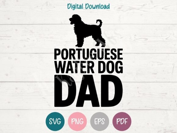 Portuguese Water Dog Dad SVG PNG EPS