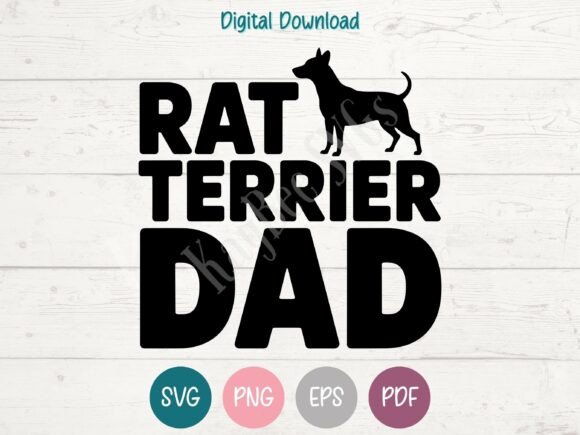 Rat Terrier Dog Dad SVG PNG EPS PDF