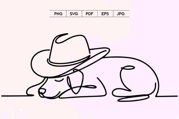 Sleeping Dog Cowboy Hat SVG