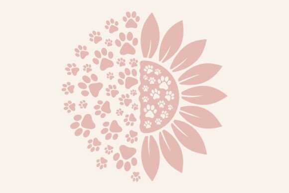 Sunflower Dog Paw Vector SVG