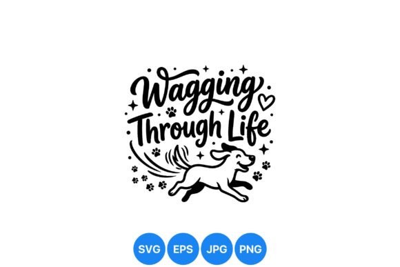 Wagging Tail Dog Design SVG